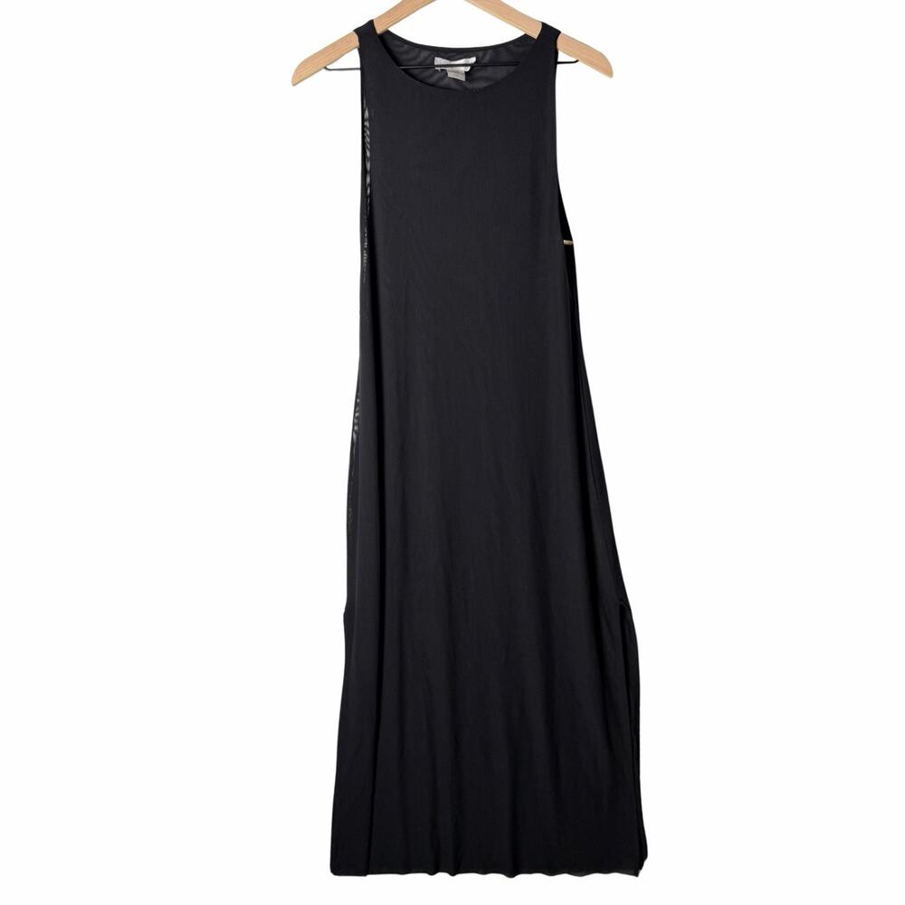 Caroline Constas Black Mesh Gold Detail Beach Cover Up Maxi Dress Size M